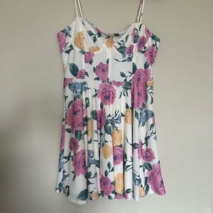 Forever 21 Floral Print Fit & Flare Mini Dress | XL